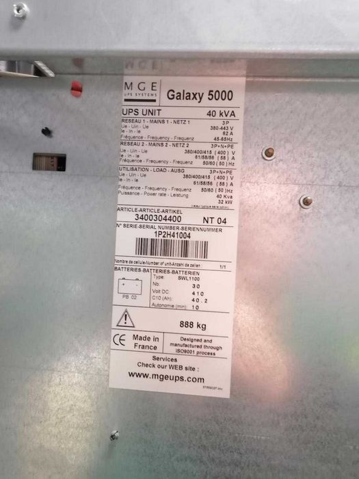 UPS trifazic 40 kVA Galaxy 5000 schimb cu ATV (banc acumulatori)
