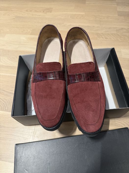 Espadrile loafers scarpi mocasini burgundy visiniu