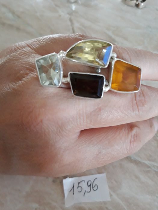Кольца серебро 925 пробы с натуральными топазами из Тайланда