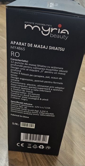 Aparat masaj Shiatsu Myria Beauty - CU ÎNCĂLZIRE