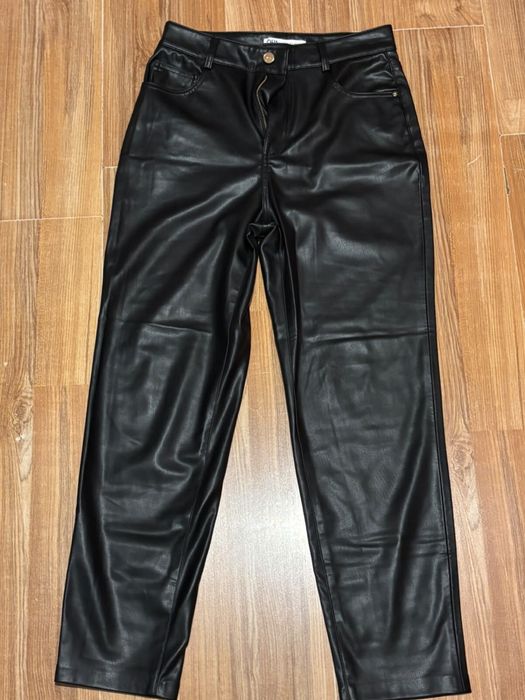 Кожанные брюки ZARA MOM FIT