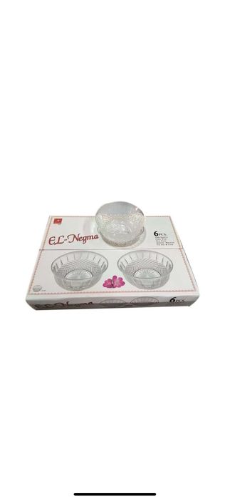 Set 6 boluri din sticla el Negma ,Transparent , 11CM