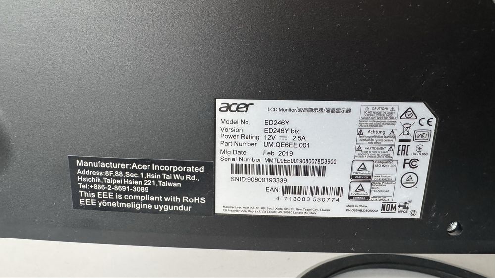 Монитор Acer ED246Y