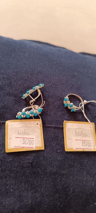 Комплект серебряный,серьги и кольцо