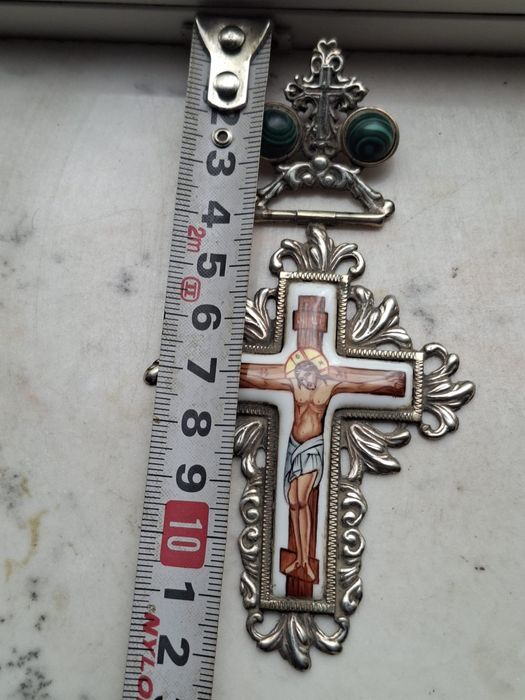 Cruce veche argint email Rusia