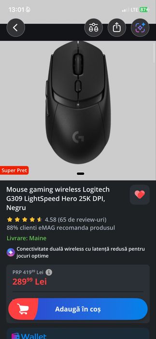 Vand mouse loghitech g309
