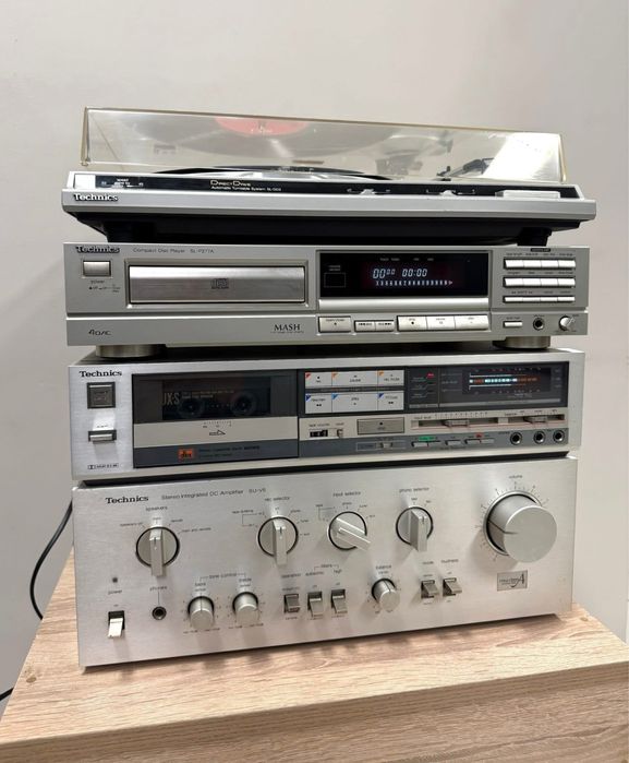 Ретро аудио система Technics - Усилвател, дек, CD и грамофон