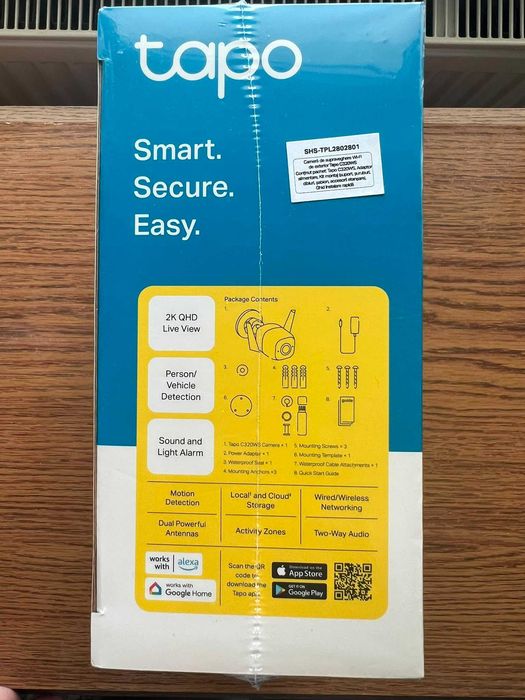 camera supraveghere video  exterior tp-link tapo C320WS 2K 4MP QHD