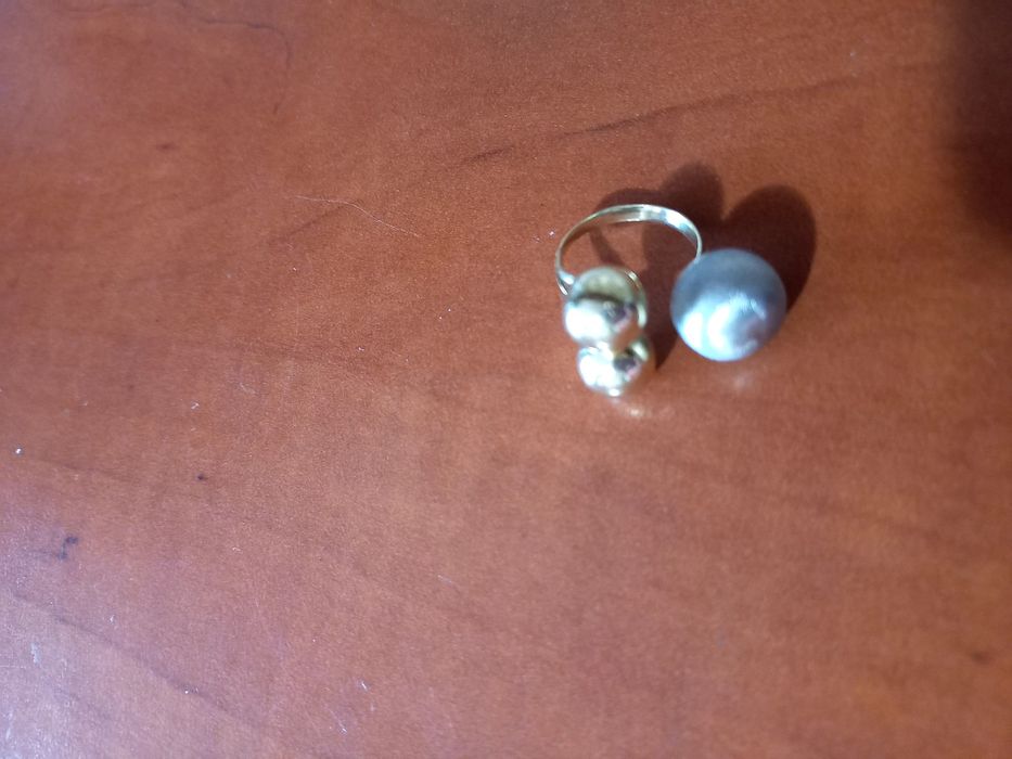 Inel dama aur alb și aur galben