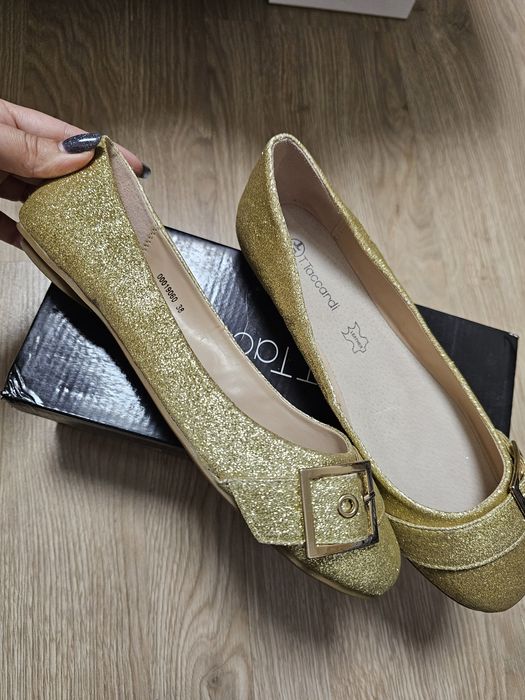 Балетки, 38 размер, золотые