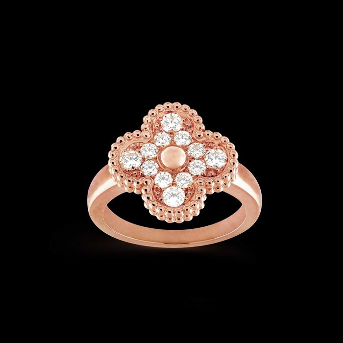 Van Cleef & Arpels VCA Rose Diamond Alhambra Clover Дамски Пръстен