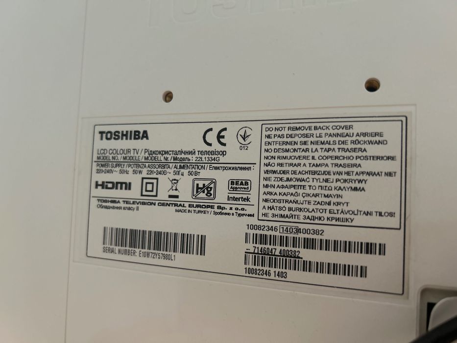 Телевизор Toshiba 22L1334G
