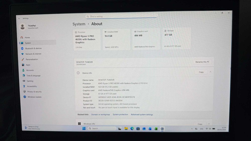 ThinkPad T14s AMD Ryzen/16GB/512GB/400nits/Отличен