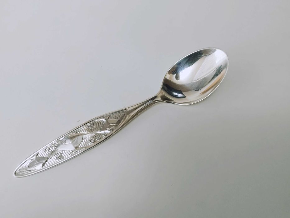 Lingura Copii Argint 830 Norvegia , model cu pesti