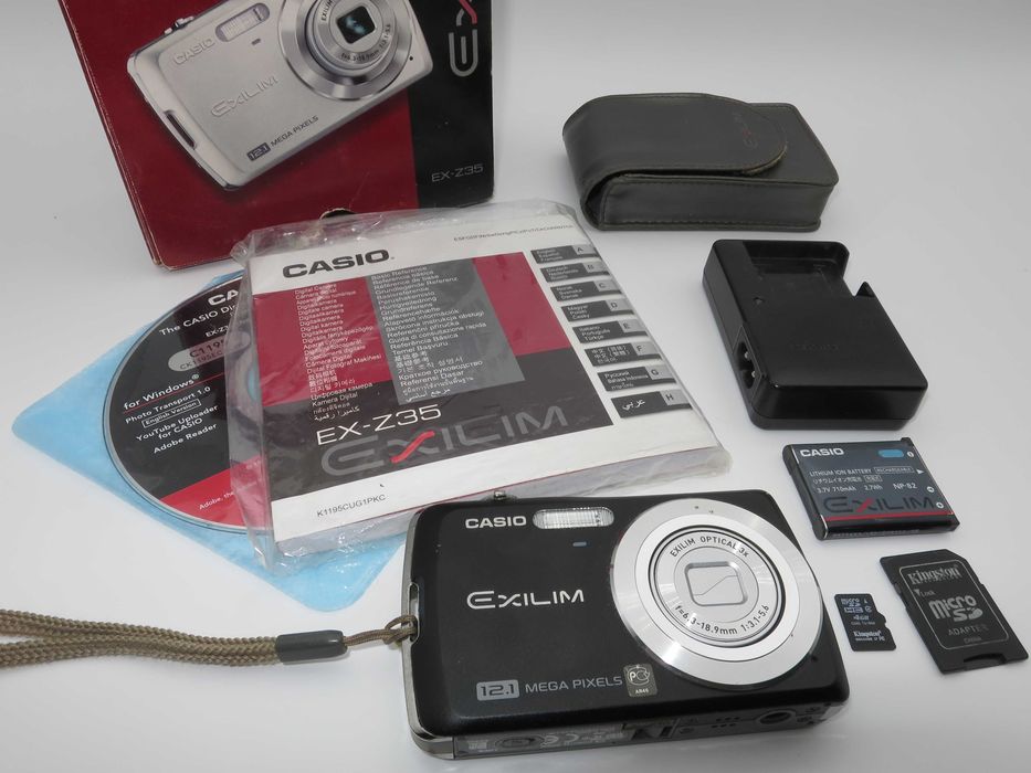 Casio EX Z35 ултра компактен цифров фотоапарат, дигитална камера, пълен комплект, в отлично състояние, работи перфектно