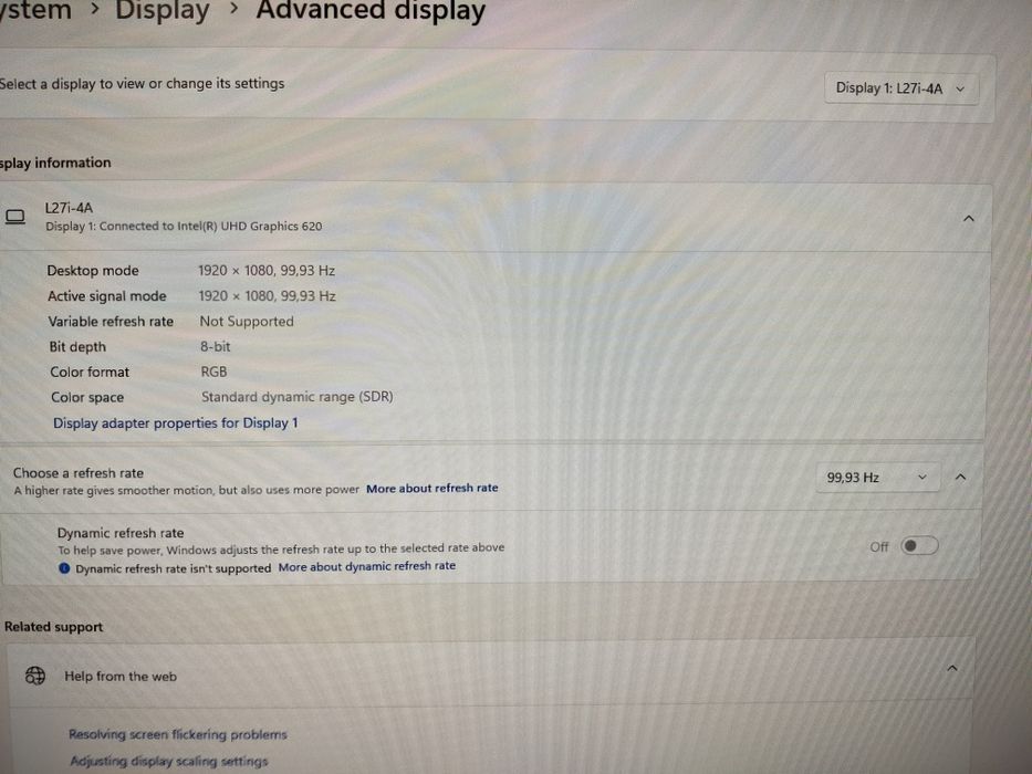 Monitor LED IPS LENOVO L27i-4A 27" Full HD 100Hz Boxe nou garantie