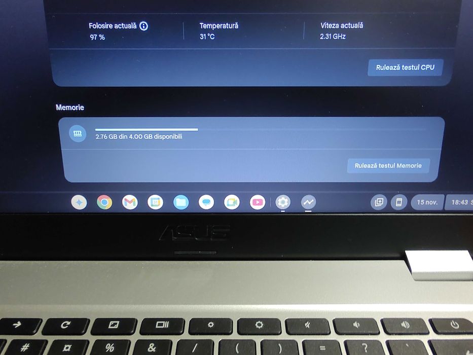 Laptop ultraportabil Asus Chromebook C523N N3350 2.4 GHz 15.6 4GB 64GB