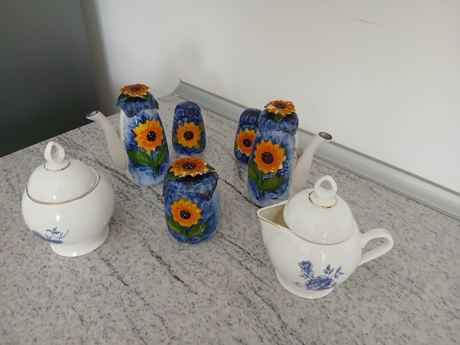 Set retro recipiente portelan pentru bucatarie in stare perfecta