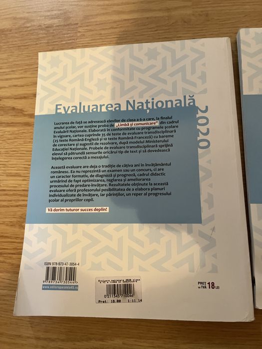 Set de carti evaluare nationala clasa a6a mate+romana