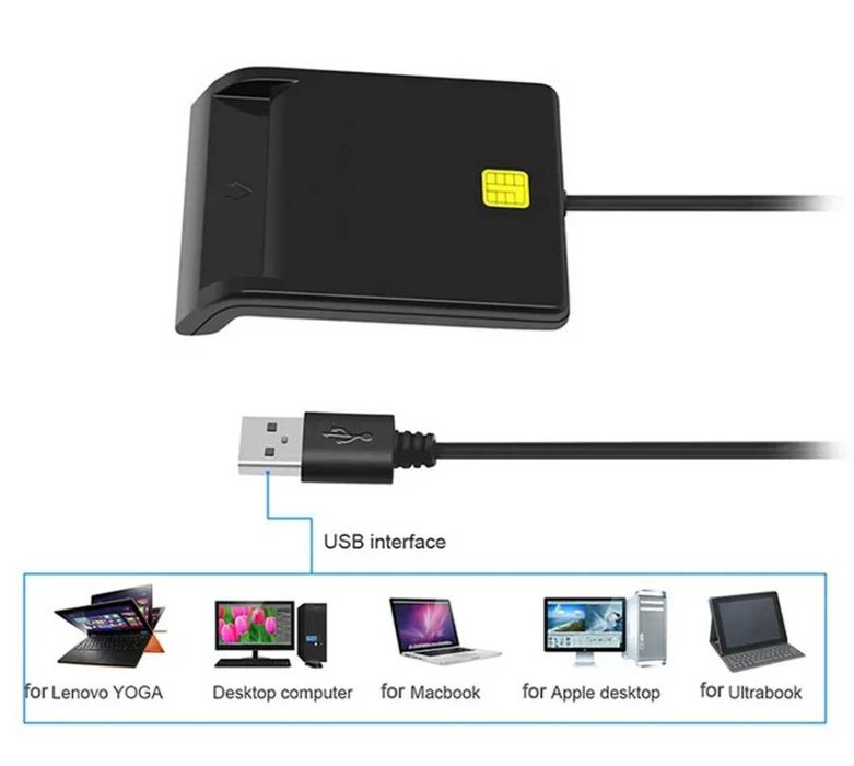 Портативный интеллектуальный кард-ридер USB 2.0 DNIE ATM CAC IC ID