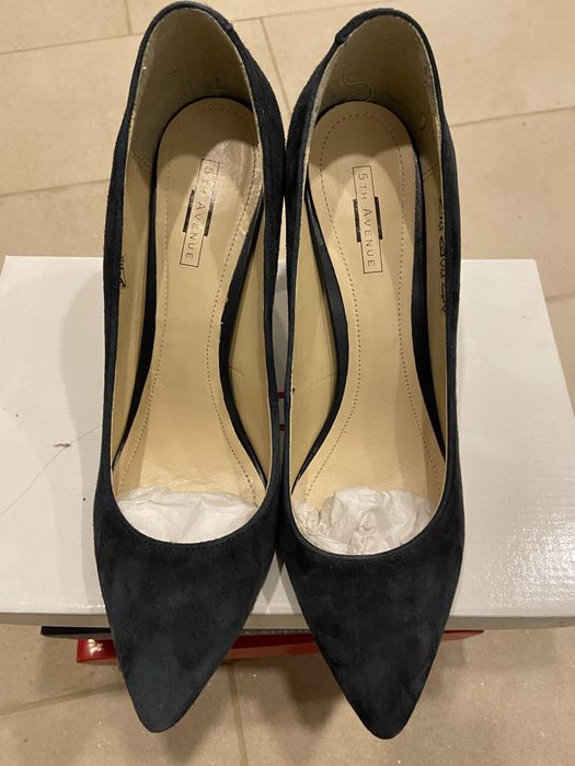 Stiletto piele intoarsa blue 40