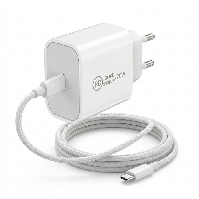 Incarcator Retea Wyred by Monga - Power 20C, 20W USB-C si Cablu Nylon 60W (2m standard sau 1m), Nou, Sigilat, Livrare OLX