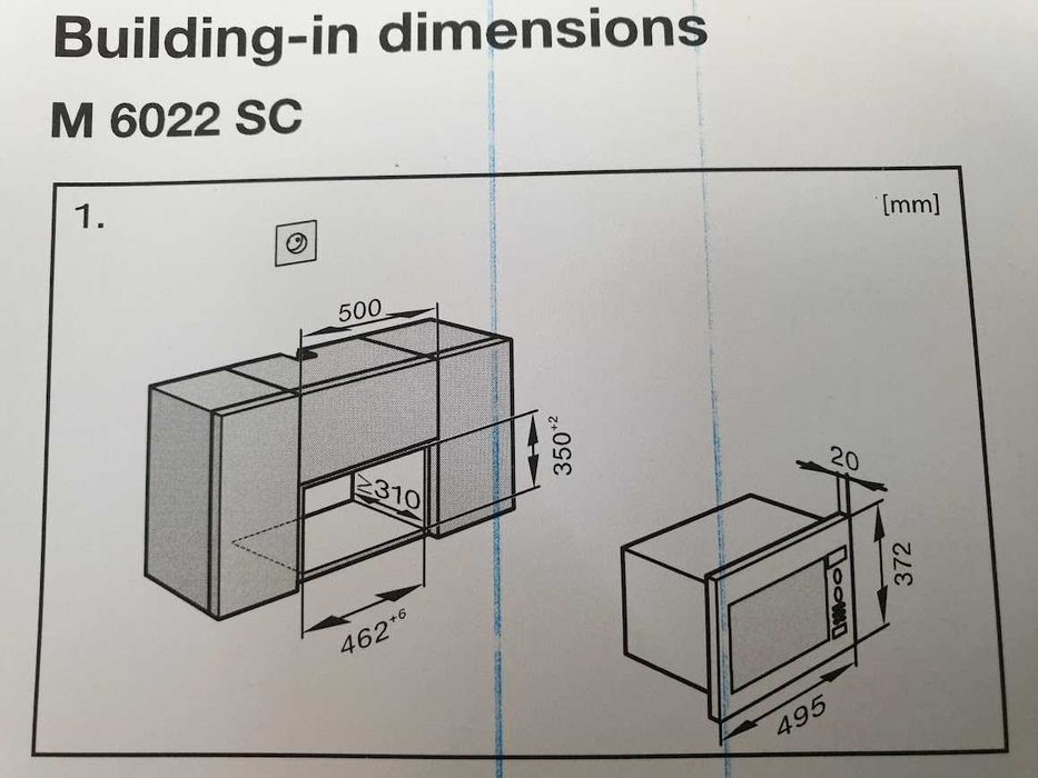 17L - Miele M6022 Микровълнова Фурна с Грил за вграждане