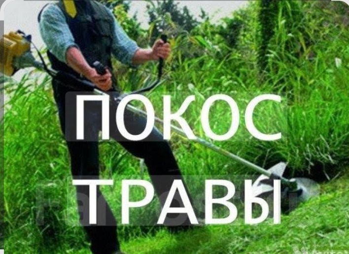 Покос травы, кранирование деревьев