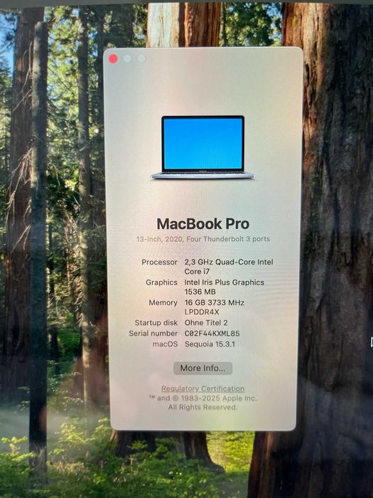 Apple MacBook Retina 13" Touch Bar A-2251-2020 i7-1068ng7-16gb-512ssd