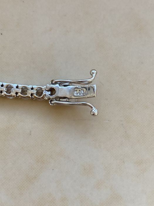 Bratara tennis unisex aur alb 14 k noua