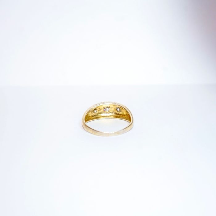 Inel argint placat cu aur si diamante