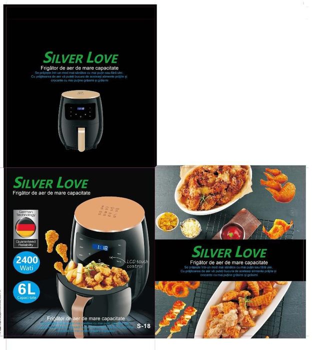 Фритюрник с горещ въздух без масло Air Fryer 8 функции, Капацитет 6L,