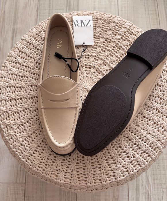 Стилни мокасини ZARA ЕСТЕСТВЕНА кожа