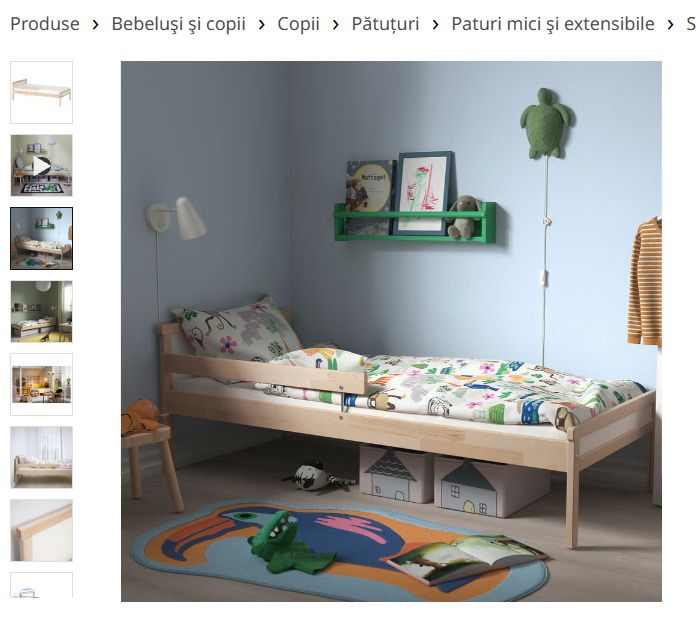 Cadru pat+ somieră + saltea spumă 70x160