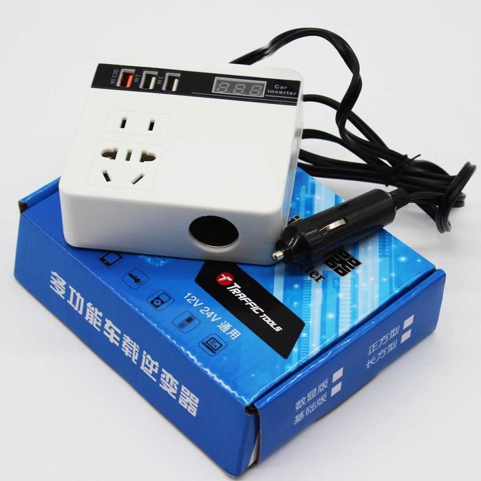 Преобразователь в авто напряжение с 12/24 на 220 вольт, 120 Вт