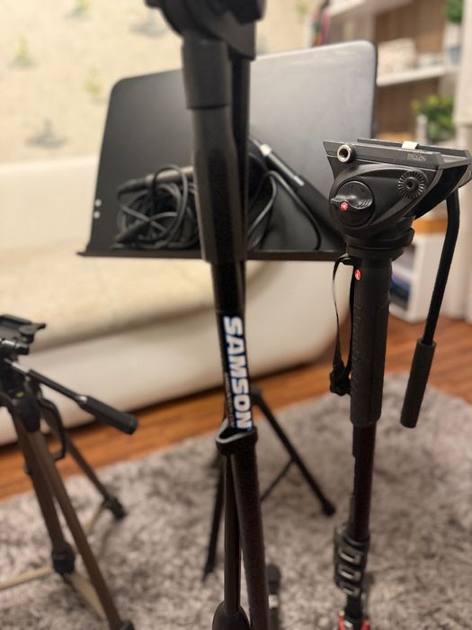 Trepied + monopied + microfon + stative + suport partituri FULL KIT