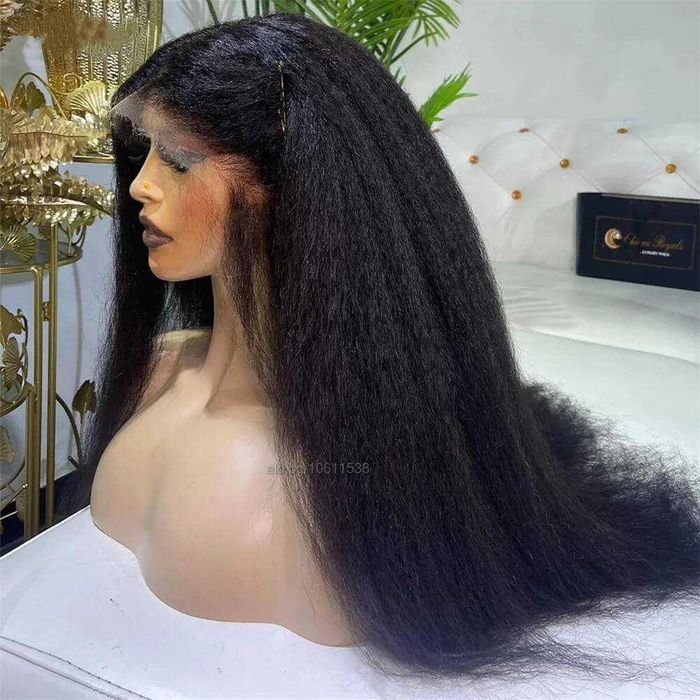 75 см Kinky права обемна перука с дантела 13*4*1