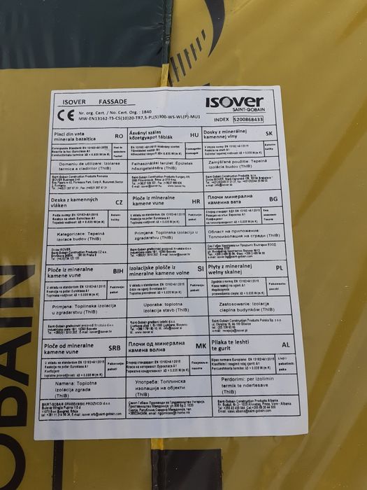 VATA bazaltica fatada ISOVER de 10cm