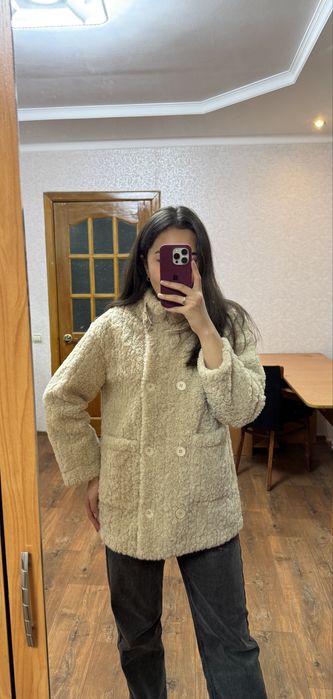 Шубка тедди бежевая