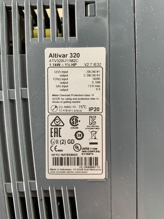 Convertizor de frecventa ATV320 Schneider, 1.1 kW, 200...240 V,