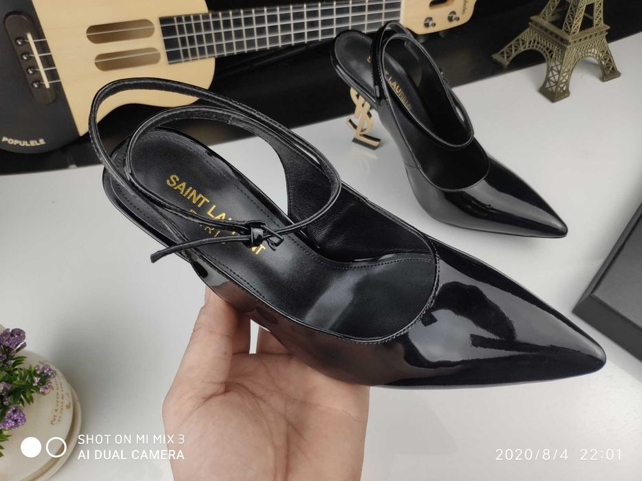 YSL Femei Negru tocuri înalte, sandali
