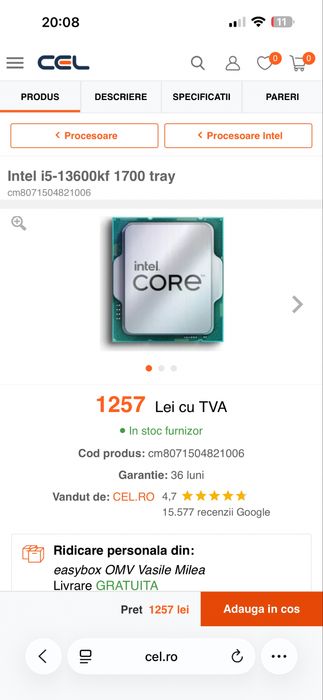 Vand procesor i5 13600 kf