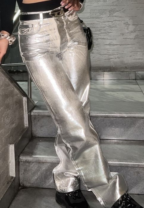 Сребърни дънки Zara