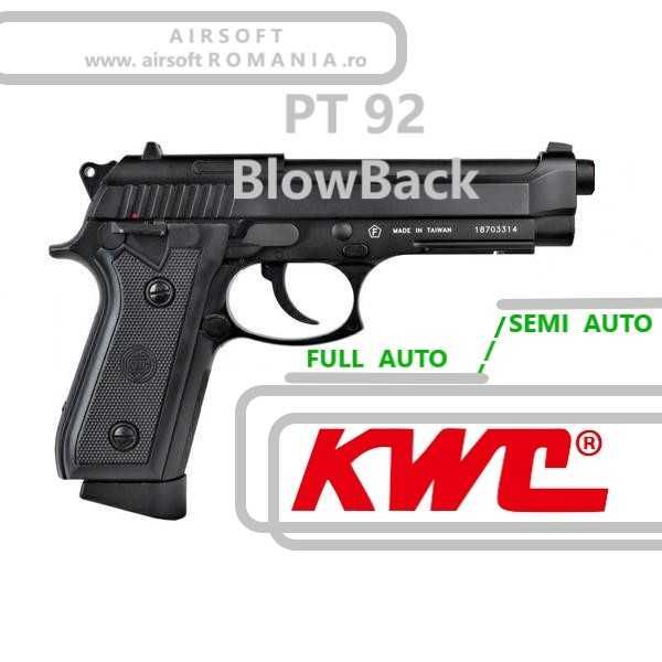 Pistol  PT92 Taurus-Beretta  full auto/semi auto  KWC BlowBack airsoft