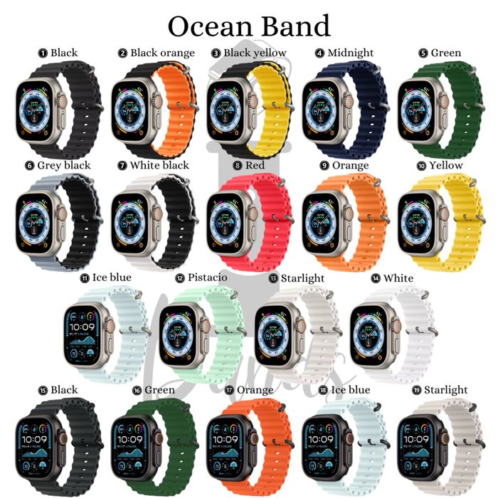 НОВИ ЦВЕТОВЕ! Гумена каишка с дупки за Apple Watch ULTRA/11/10/9/8/7/6/5