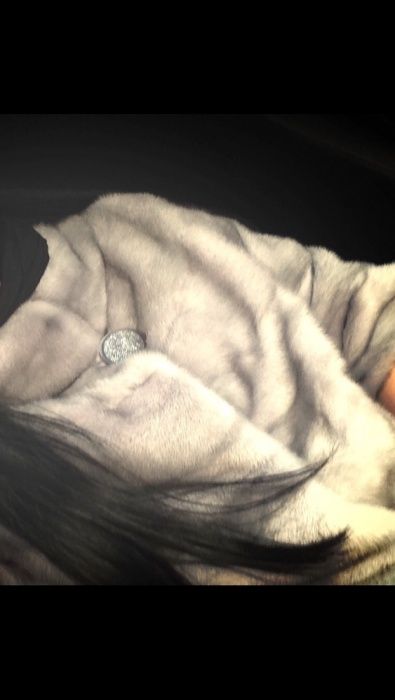 Шуба норковая голубая.