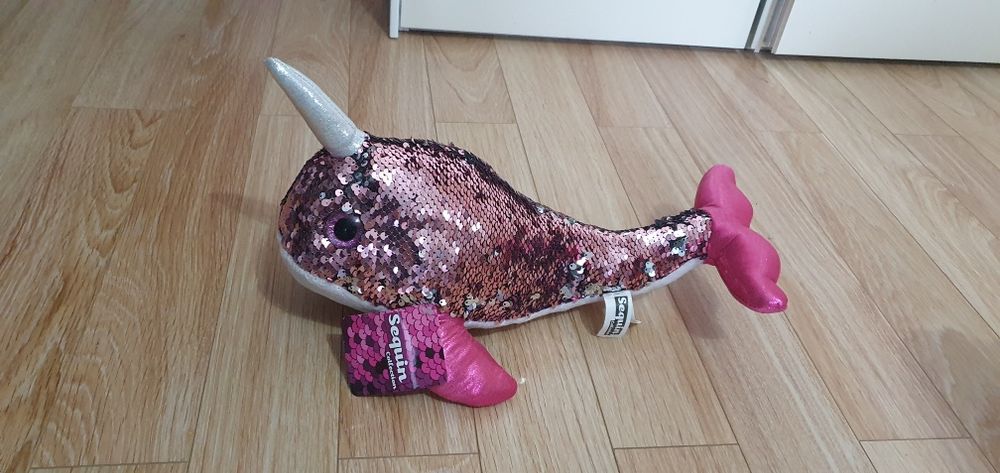 Balenă cu paiete reversibile, 37 cm