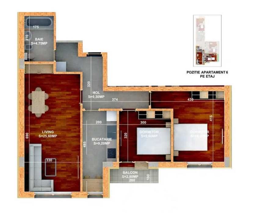 Apartament 3 camere,  68 mp, Mutare imediata, Bloc nou