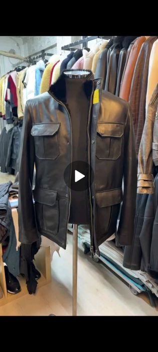 Дубленка кожаная зимняя мужская