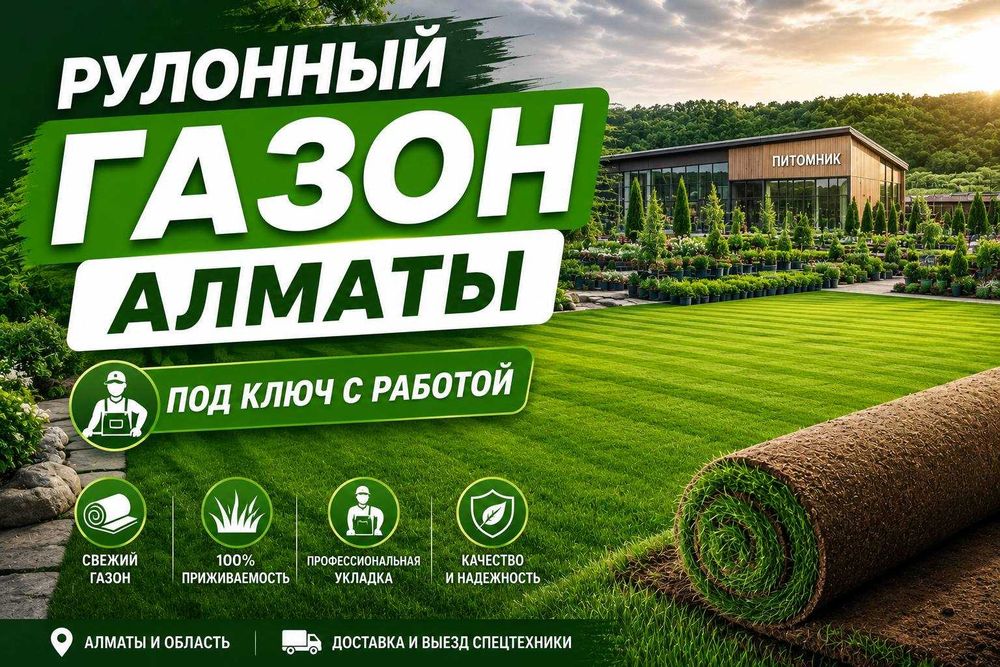 Дерн в Алматы — натуральный рулонный газон